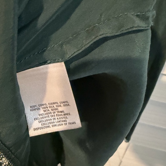 Anthropologie Silk Green Lace Trim Cami Top XS - Picture 2 of 3